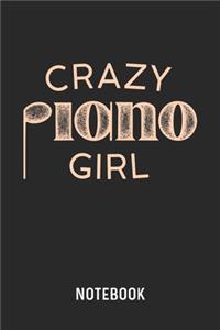 Crazy Piano Girl Notebook