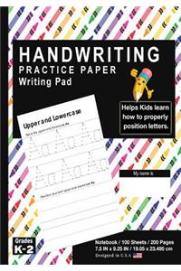 Handwriting Practice Paper Writing Pad