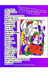 Aprender acerca del Arte libro de colorear inspirado por Pablo Picasso Sintético Cubismo collages con 21 Original hecho a mano dibujos para adultos niños jubilados casa oficina Jubilación utilizar para relajarse Decorar recuerdo tarjeta de felicita