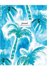Watercolor Palm Trees Blue Lined Journal (Watercolor Soft Cover Notebook)