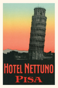 Vintage Journal Leaning Tower, Hotel Nettuno, Pisa, Italy