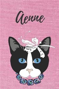 personalisiertes Notizbuch Katze / Notizheft / Journal / Malbuch / Tagebuch / Kritzelbuch / DIN A5 / Geschenk Aenne