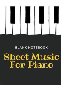 Blank Sheet Piano Music Notebook