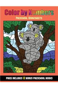 Preschool Worksheets (Color By Number - Animals)
