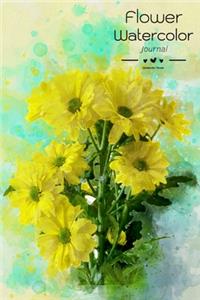 Flower Watercolor Journal: 108 Page size 6x9 inch Lovely Flower Notebook Pretty Watercolor Book Blank Journal