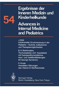 Ergebnisse Der Inneren Medizin Und Kinderheilkunde / Advances in Internal Medicine and Pediatrics