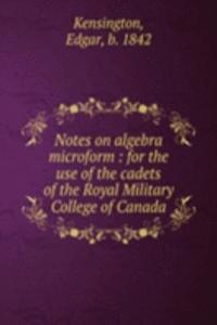 Notes on algebra microform