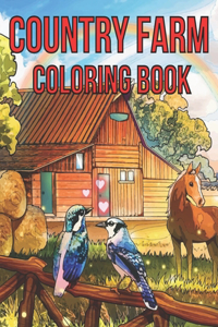 Country Farm Adult Coloring Book