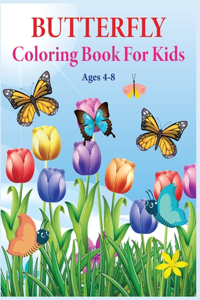 Butterfly Coloring Book for Kids Ages 4-8