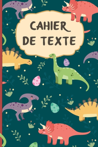 Cahier de texte scolaire 17x22 cm, Papier Seyes Grands Carreaux, onglets hebdomadaires pour se repérer facilement - format pratique pour les cartables -thème dinosaure
