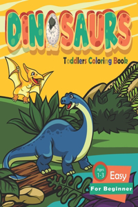 Dinosaur Toddler Coloring Books Ages 1-3 Easy For Beginner