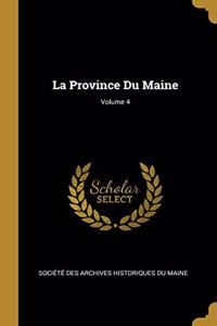 Province Du Maine; Volume 4