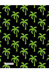 Lined Notebook Journal Black Beach Green Palms
