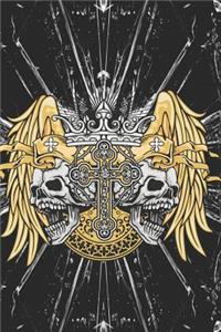 Gothic Notizbuch Schädel mit Kreuz