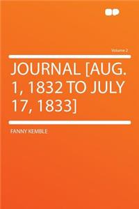 Journal [aug. 1, 1832 to July 17, 1833] Volume 2