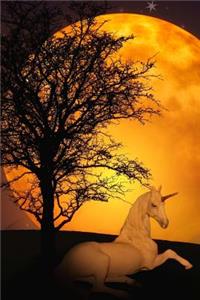 A Magical White Unicorn by the Light of the Moon Fantasy Illustration Journal