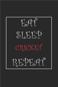Eat Sleep Cricket Repeat Journal Gift