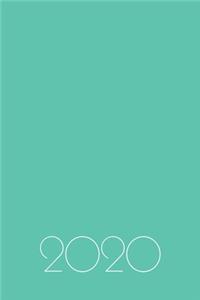 2020 Day A Page Diary Planner Journal Mint Aqua Book