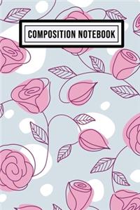 Floral Wide Ruled Composition Notebook