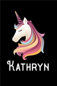 Kathryn: Journal (Diary, Notebook) Personalized Custom Name Unicorn Birthday Gift for Girls and Women