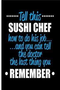 Sushi Chef Blank Journal Notebook