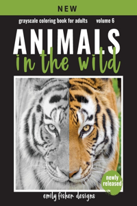 Grayscale Coloring Book For Adults - Animals In The Wild