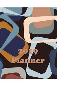 2019 Planner: Weekly Planner Monthly Planner 8x10 120 Pages Notes to Do Lists Blue and Black Squares