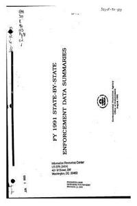Fy 1991 State-By-State Enforcement Data Summary
