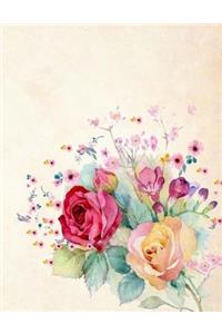 Flowers Red Yellow Blue Green White Black Orange Pink Purple Notebook Journal