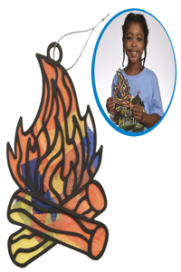 Vacation Bible School (Vbs) 2024 Camp Firelight Stained Glass Campfire Craft (Pkg of 12)