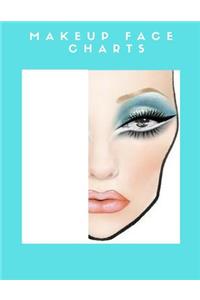 Makeup Face Charts: A Makeup Professional Artist Blank Paper Practice Face Chart