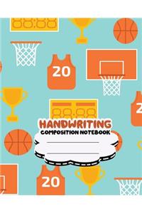 Handwriting primary composition notebook, 8 x 10 inch 200 page, basketball orange softcover