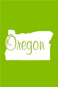 Oregon - Lime Green Lined Notebook with Margins