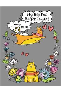 My Big Fat Bullet Journal for Cat Lovers Funny Flying Cartoon Cat 5