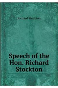 Speech of the Hon. Richard Stockton