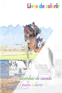 Livro de colorir 100 desenhos de cavalo para colorir