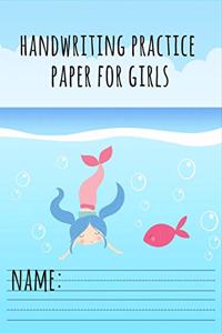 Handwriting Practice Paper for Girls
