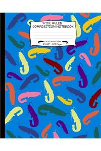 Wide Ruled Composition Notebook. Catfish Pattern
