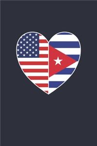 Cuba Fourth of July Gift - American Cuban Flag Notebook - USA Cuba Journal
