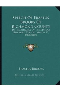 Speech Of Erastus Brooks Of Richmond County