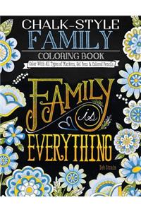 Chalk-Style Family Coloring Book