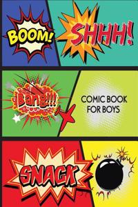 Comic Book for Boys: Blank Comic Book, Large Print 8.5x11 Over 110 Page - 6 Panel Jagged Comic Template - Drawing Your Own Comic Book Journ