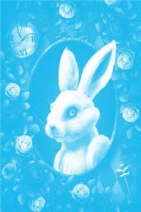 Alice in Wonderland Pastel Modern Journal - Inwards White Rabbit (Light Blue)