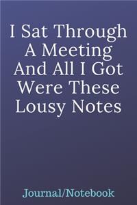 I Sat Through A Meeting And All I Got Were These Lousy Notes
