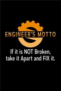 Engineer's Motto if it is not broken, take it apart and fix it.