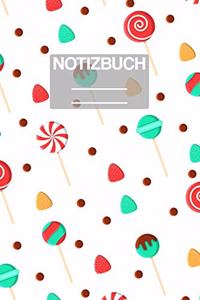 Notizbuch A5 Muster Süssiegkeiten Lolli Lolly