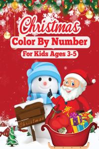 Christmas Color By Number For Kids Ages 3-5