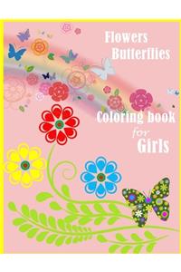 Flowers and Butterflies Coloring book for girls