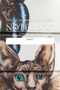 Urban Cat Graffiti Theme Ruled Notebook