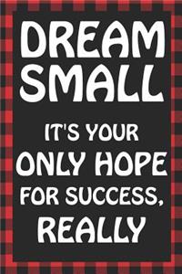 Dream Small It's Your Only Hope for Success, Really